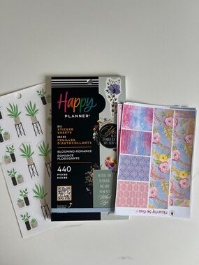 Happy Planner Blooming Romance Sticker Book plus extras. Bundle for discount